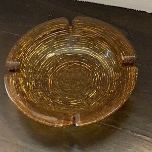 Vintage Achor Hocking Amber Gold Glass Ashtray